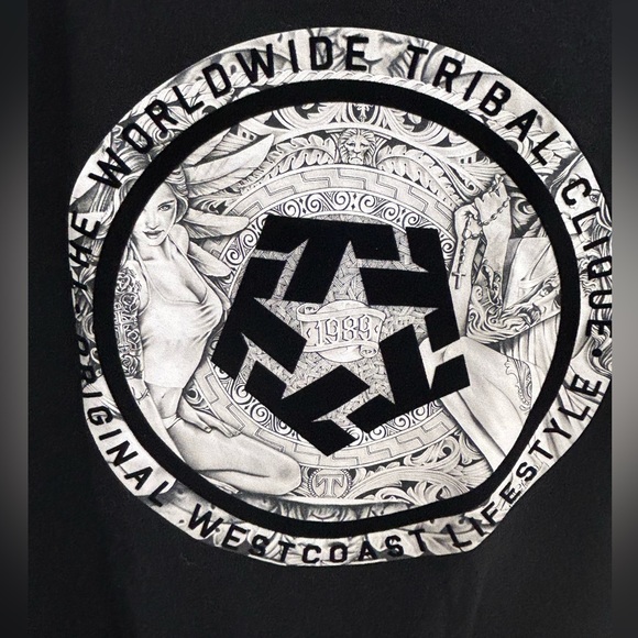 TRIBAL ORIGINAL WEST COAST LIFESTYLE TRIBAL CLIQUE WITH ANGELS FRONT AND BACK XL - Picture 7 of 8